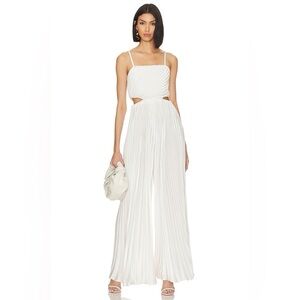 SOLD🪩Alice + Olivia Powell Pleated Jumpsuit w/ Cutouts